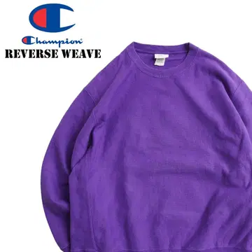 00s Champion 리버스 위브 무지 맨투맨 2XL 퍼플