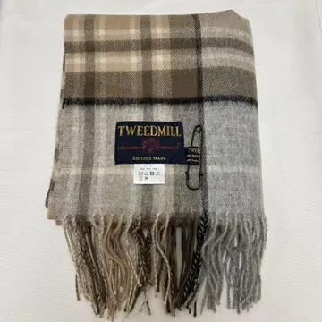 TWEED MILL 머플러 스톨 퀼트 핀 부속 라이트 그레이 브라운