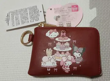 시마무라 아오키 미사코 산리오 콜라보 파우치 포함 백 에코백 빨간색 체크