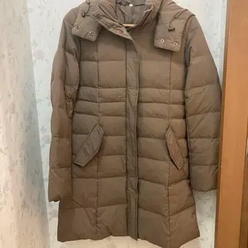 무인양품 후드 부착 브라운 롱 다운 자켓 M