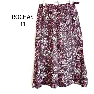 로샤스 프리미에르 롱 스커트 꽃무늬 플레어 일본제 고급 실루엣