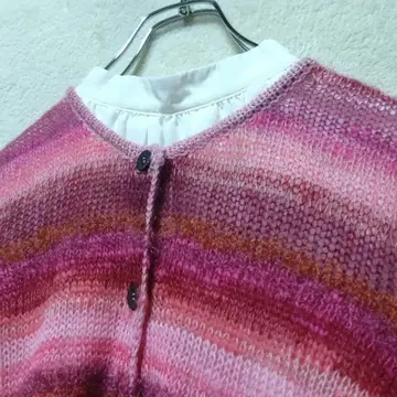 CRAFT HIRO 크라프트 히로 핑크 스트라이프 니트 가디건