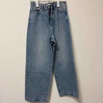 와이드 스트레이트 데님 라이트 블루