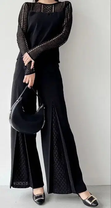 RESEXXY 블랙 레이스 셋업 프리 사이즈