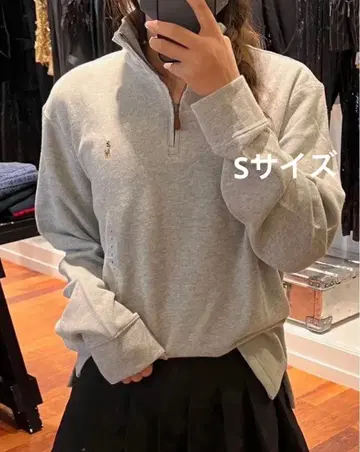 폴로 랄프 로렌 하프 지퍼 포니 원 포인트 후드티 베이지