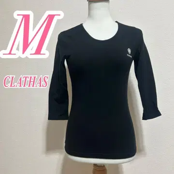 CLATHAS 클레이서스 블랙 칠부 소매 T셔츠 M 티셔츠 프린트