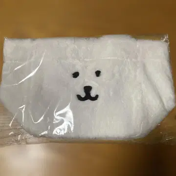 나가노 캐릭터즈 퍼 토트백 곰 페이스 화이트