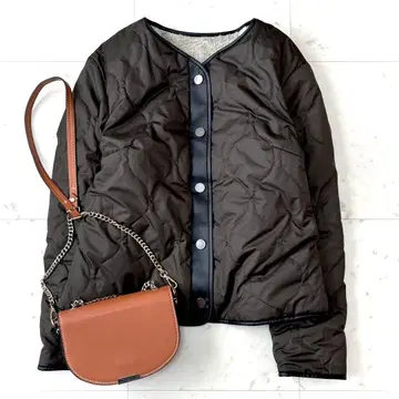 새상품급 자유구 리버서블 퀼팅 자켓 카키 38