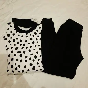 피치 존 룸웨어 파자마 여성용 M 사이즈 루즈핏 애니멀 무늬 긴팔