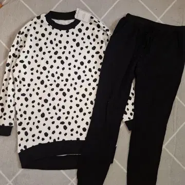 피치 존 룸웨어 파자마 여성용 M 사이즈 루즈핏 애니멀 무늬 긴팔