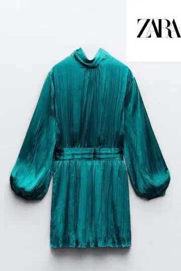 ZARA 터콰이즈 플리츠 원피스 S