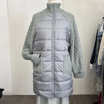 그레이 퀼팅 자켓 다운 니트 [ Vin ]