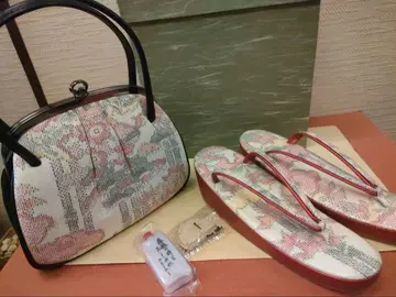 일본 의류용 후지타츠세이 오시마 명주 백&조리 세트 미사용품