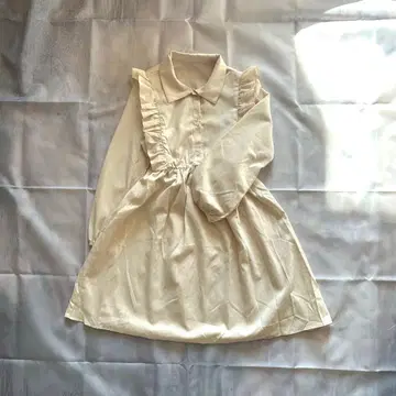 원피스 아이보리 긴팔 셔츠 여성용 프릴 크림 드레스