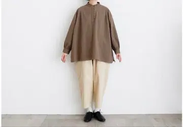 늑대와 올빼미 체크 무늬 스탠드 카라 긴팔 셔츠