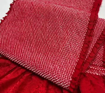 w-063 순수 실크 오비 장식 천 총 조임 후리소데 성인식 빨간색