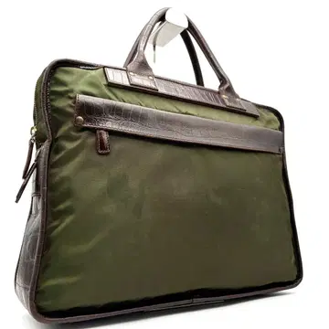 정품 페리지 비즈니스 백 로고 악어 엠보싱 카키