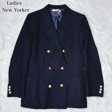[ 새상품급 ] 뉴요커 네이비 더블 브레스트 골드 버튼 테일러드 자켓 L