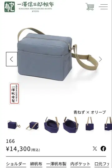 이치자와 신자부로 캔버스 숄더백