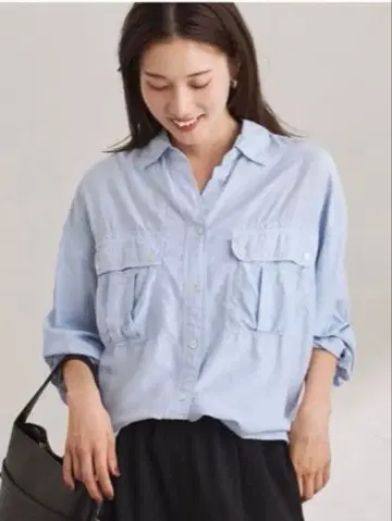 SILK 네이비 피스 다이 WORK 셔츠 프레임워크 FRAMeWORK