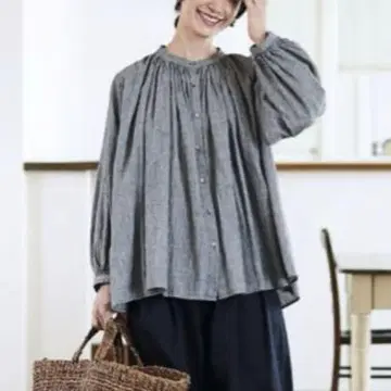 써니클라우드 셔틀노츠 적당한 개더 블라우스 3L 체크