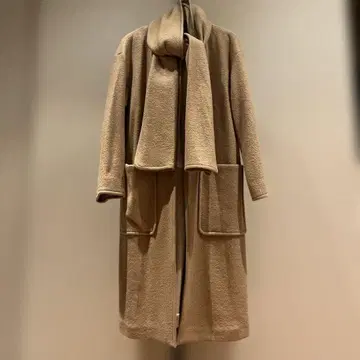 PLAIN PEOPLE 카멜 린넨 롱 코트