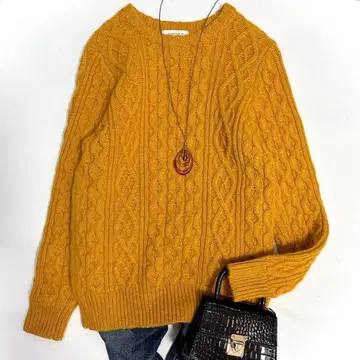 새상품급 Sunny clouds 써니클라우드 케이블 짜임 니트 울 100