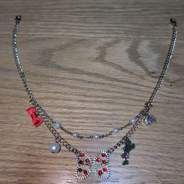 리본 모티브 백참 미니 포함