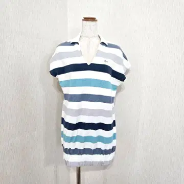 라코스테 보더 피케 셔츠 V넥 튜닉 기장 (38) 일본제 반팔