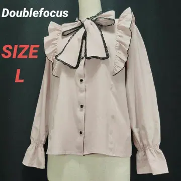 Doublefocus 프릴 블라우스 리본 타이 L 지뢰계 양산형