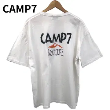 캠핑세븐 백프린트 아웃도어 반팔 화이트 T셔츠 XL