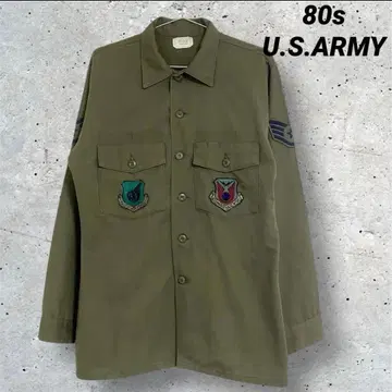 80s U.S.ARMY 밀리터리 문장 와펜 유틸리티 셔츠 구제 의류