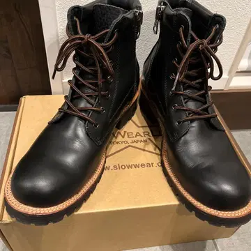 슬로우웨어 라이온 레이스업 부츠 사이드 지퍼 26.0cm