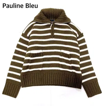 [ 새상품급 ] 폴린느 블루 Pauline Bleu 보더 니트 지퍼