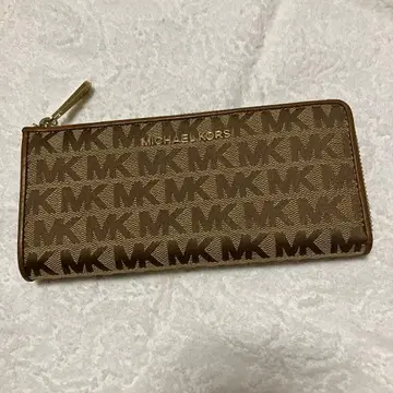 MICHAEL KORS MK 로고 장지갑 브라운
