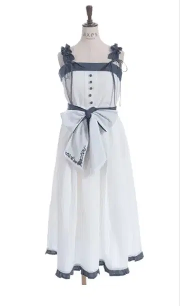 엑시즈팜 장미 자수 개더 프릴 점프 스커트 화이트 택 포함