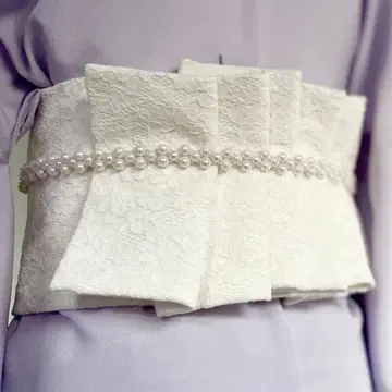 단면 전체 레이스 부착 오비 벨트