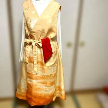 순수 실크 미사용 다도 수련복 에이프런