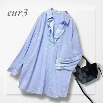 에우르큐브 튜닉 셔츠(3L) 스카이블루 빅 사이즈 화려한 성인 여성