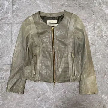 바크 탄나지 그레이 가죽 자켓 양가죽 36 g24