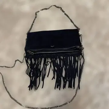 ZADIG&VOLTAIRE 네이비 프린지 숄더백