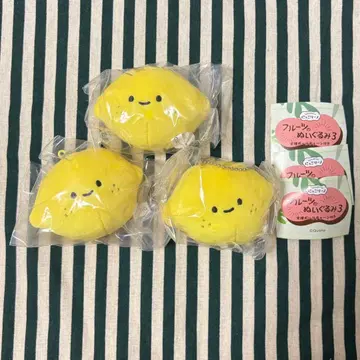 닛코리노 후르츠 봉제 인형 3개 묶음 판매 레몬