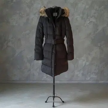 다운 UNIQLO 블랙 퍼 벨트 롱 롱 기장 XL