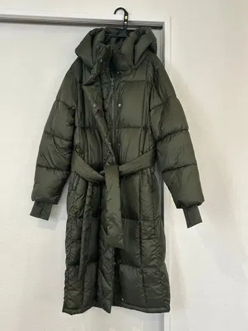 [ 배송비 포함 ] GAP 후드 부착 롱 다운 자켓 올리브 그린