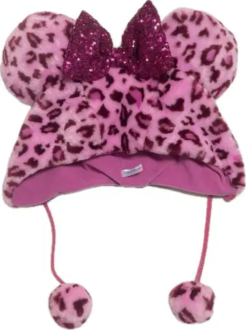 디즈니 레오파드 무늬 팬캡 핑크