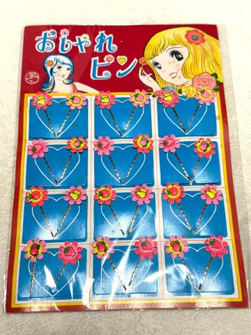 쇼와 레트로 쓰리핑 머리핀 참 과일 당시 물품 데드스탁 미개봉