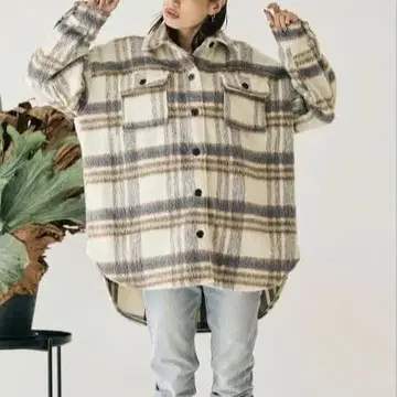 sandlessmoon 샌드레스문 샤기 체크 셔츠 자켓