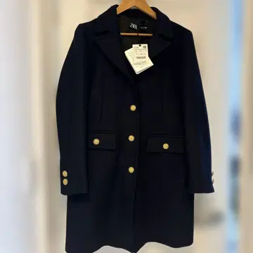ZARA 네이비 버튼 코트 L 사이즈