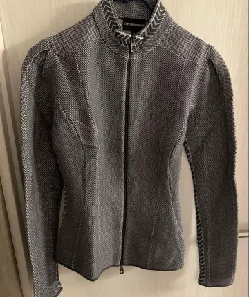 EMPORIO ARMANI 니트 저지 집업 블루종 자켓