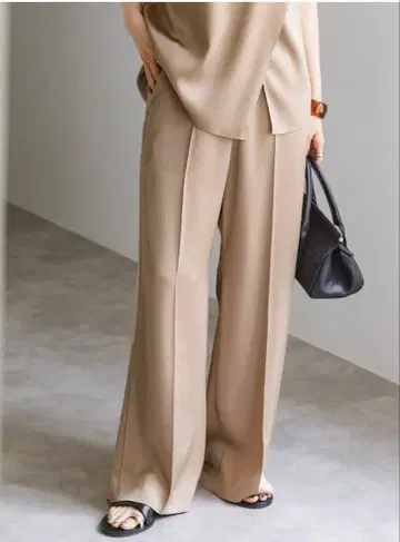 Noble 루나 새틴 벨티드 팬츠 38